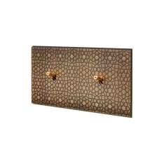 Modelec Atlas - Double Horizontal Cover Plate - 1 gold toggle - 1 gold toggle