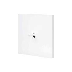 Modelec White Soft Touch - Single Cover Plate - 1 white toggle