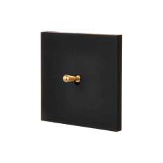 Modelec Black Soft Touch - Single Cover Plate - 1 gold toggle