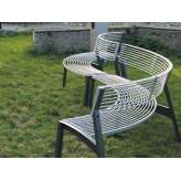 mmcité vera | Curved park bench with backrest