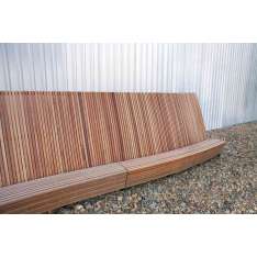 mmcité landscape | Curved park bench with high backrest