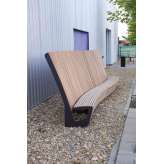 mmcité landscape | Curved park bench with high backrest