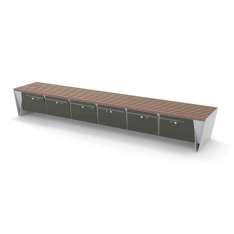 mmcité eblocq | Park bench with integrated lockable storage boxes
