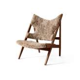 MENU Knitting Lounge Chair, Sheepskin, Walnut | Sahara