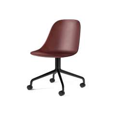 MENU Harbour Side Dining Chair, Star Base W. Casters | Black Aluminium, Burned Red Plastic