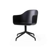 MENU Harbour Dining Chair, Star Base W.Swivel W. Return | Black Aluminium, Black Plastic