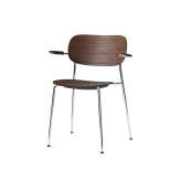 MENU Co Chair w/ Armrest, Chrome / Dark Stained Oak