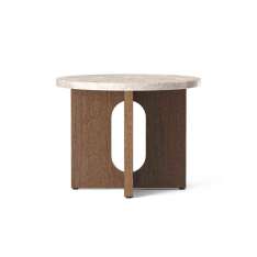 MENU Androgyne Side Table, Ø50, Dark Stained Oak | Kunis Breccia Stone