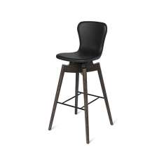 Mater Shell Bar Stool - Ultra Black - Sirka Grey Oak