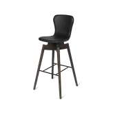 Mater Shell Bar Stool - Ultra Black - Sirka Grey Oak