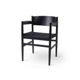 Mater Nestor - Black Stained Beech with Black Paper Cord Seat