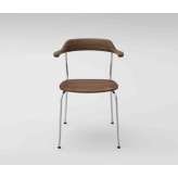 MARUNI Hiroshima Arm chair stackable (Wooden seat)