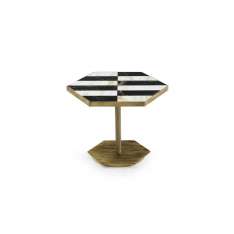Marioni Ted | Low Side Table With Inlaid Marble Top