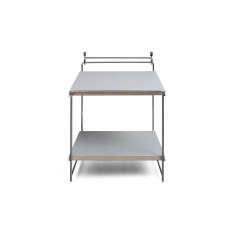 Magazin® Hegel | Table or wall desk, chrome / light grey