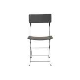 Ligne Roset Sellier | Folding Chair - Black Lacquered Frame "Ardoise" (75) Pigmented Undressed Hide From Stock