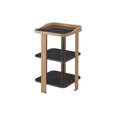 Ligne Roset Postmoderne | Bedside Table Base & Edging Natural Oak Top Gloss Black Marble-Effect Ceram. S'Ware