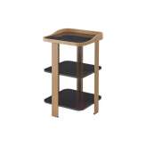Ligne Roset Postmoderne | Bedside Table Base & Edging Natural Oak Top Gloss Black Marble-Effect Ceram. S'Ware