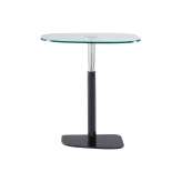 Ligne Roset Piazza | Table Black Lacquered Base Clear Glass Top