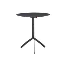 Ligne Roset Noomi | Dining Table With Pivoting Top Top In Black Fenix Laminate Black Lacquered Base