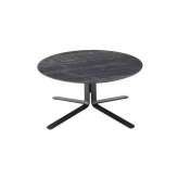 Ligne Roset Moa | Low Table Black Lacquered Base Gloss Black Marble-Effect Ceramic Stoneware Top
