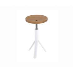 Ligne Roset Ike | Telescopic Bar-Stool Natural Oak White Lacquered Base
