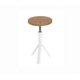 Ligne Roset Ike | Telescopic Bar-Stool Natural Oak White Lacquered Base