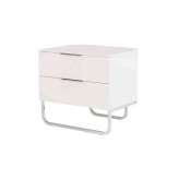 Ligne Roset Hyannis Port | Bedside Table 2 Drawers Gloss White Lacquer