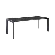 Ligne Roset Frost | Dining Table With Integral Extension Metallic Anthracite Ceramic Stoneware Top + Extension In Anthracite Lam
