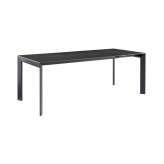 Ligne Roset Frost | Dining Table With Integral Extension Metallic Anthracite Ceramic Stoneware Top + Extension In Anthracite Lam