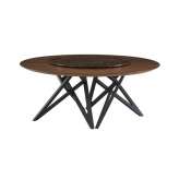 Ligne Roset Ennéa | Dining Table - Lazy Suzan Dark Walnut Top Lazy Suzan Pierre Corsé (Ø 108 Cm)