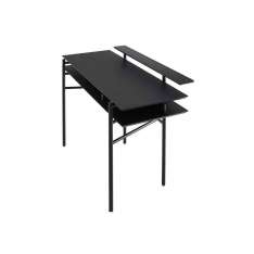 Ligne Roset Clyde | Desk Top In Black Stained Oak Black Lacquered Steel Base