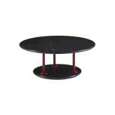 Ligne Roset Astair | Low Table Bordeaux Lacquered Steel Base Black Marble Top
