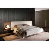 Lago Steel Free Bed - Panama 5508 and Bronzo matt XGlass headboard. Peltro steelmetal legs.