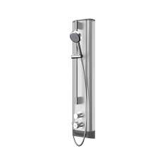 KWC Group AG F5S Therm stainless steel shower panel with hand shower fitting