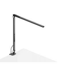 Koncept Z-Bar Solo mini Desk Lamp with one-piece desk clamp, Metallic Black