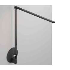 Koncept Z-Bar Solo mini Desk Lamp with hardwire wall mount, Metallic Black