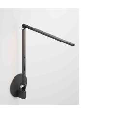 Koncept Z-Bar Solo mini Desk Lamp with hardwire wall mount, Metallic Black