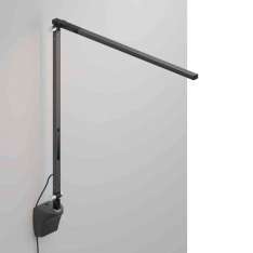 Koncept Z-Bar Solo Desk Lamp with wall mount, Metallic Black