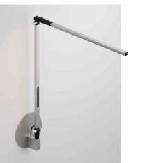 Koncept Z-Bar Solo Desk Lamp with hardwire wall mount, Silver