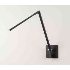 Koncept Z-Bar Solo Desk Lamp with hardwire wall mount, Metallic Black