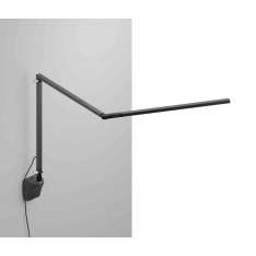 Koncept Z-Bar slim Desk Lamp with wall mount, Metallic Black