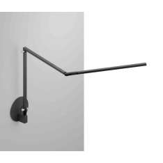 Koncept Z-Bar slim Desk Lamp with hardwire wall mount, Metallic Black