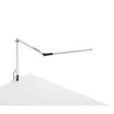 Koncept Z-Bar mini Desk Lamp with White one-piece desk clamp, White