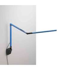 Koncept Z-Bar mini Desk Lamp with Metallic Black wall mount, Blue