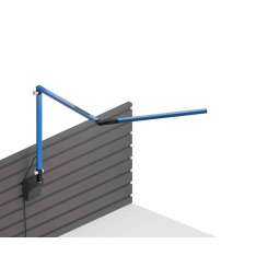 Koncept Z-Bar mini Desk Lamp with Metallic Black slatwall mount, Blue