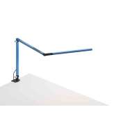 Koncept Z-Bar mini Desk Lamp with Metallic Black one-piece desk clamp, Blue