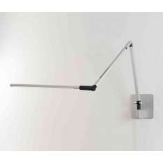 Koncept Z-Bar Desk Lamp with hardwire wall mount, Silver