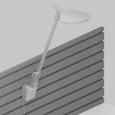 Koncept Splitty Desk Lamp with slatwall mount, Silver