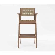 Karpenter Tribute BAR STOOL W/ NATURAL WOVEN RATTAN