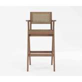 Karpenter Tribute BAR STOOL W/ NATURAL WOVEN RATTAN